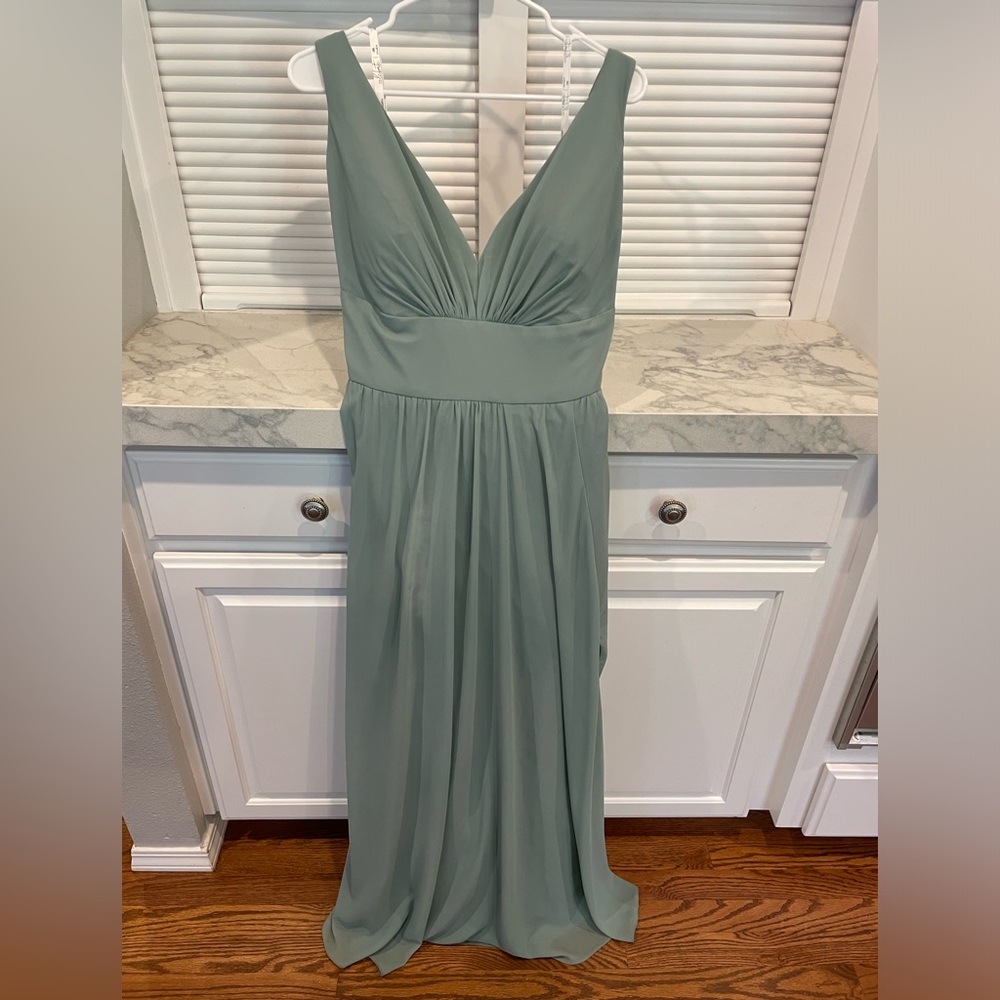 Dusty Sage Bridesmaid Dress by David’s Bridal 16